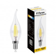 Лампа светодиодная филамен Feron LB-74 Свеча на ветру E14 9W 2700K 25960