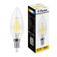 Лампа светодиодная Feron филамен LB-73 Свеча E14 9W 2700K 25956