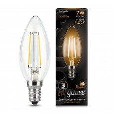 Лампа светодиодная Gauss Filament C37 E14 7W 2700К 103801107