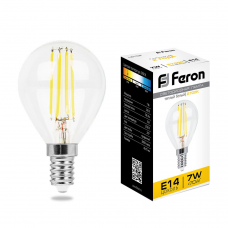Лампа светодиодная филамен Feron LB-52 Шарик E14 7W 2700K 25874