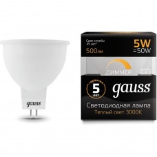 Лампа светодиодная Gauss Dimmer MR16 GU5.3 5W 3000K 101505105-D