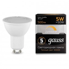 Лампа светодиодная Gauss Dimmer MR16 GU10 5W 3000К 101506105-D