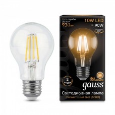 Лампа светодиодная Gauss Filament A60 E27 10W 2700К 102802110