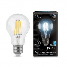 Лампа светодиодная Gauss Filament A60 E27 10W 4100К 102802210