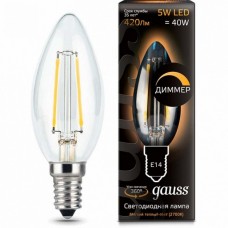 Лампа светодиодная Gauss Filament Dimmer C37 E14 5W 2700K 103801105-D
