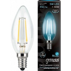 Лампа светодиодная Gauss Filament C37 E14 5W 4100К 103801205