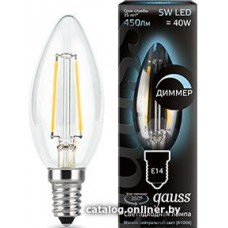 Лампа светодиодная Gauss Filament Dimmer C37 E14 5W 4100K 103801205-D