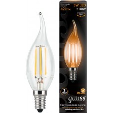 Лампа светодиодная Gauss Filament CW35 E14 5W 2700К 104801105