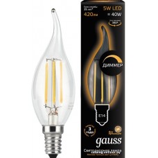 Лампа светодиодная Gauss Filament Dimmer CW35 E14 5W 2700K 104801105-D