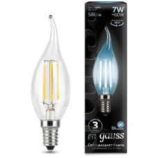 Лампа светодиодная Gauss Filament CW35 E14 7W 4100К 104801207