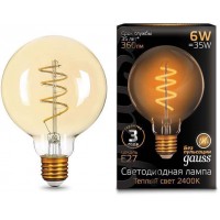 Лампа светодиодная Gauss Filament G95 Flexible E27 6W 2400К 105802007