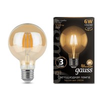 Лампа светодиодная Gauss Filament G95 E27 6W 2400К 105802006
