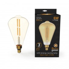 Лампа светодиодная Gauss Filament ST164 E27 6W 2700К golden 157802118