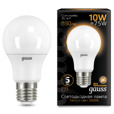 Лампочка Gauss Black LED A60 E27 10W 3000K 102502110